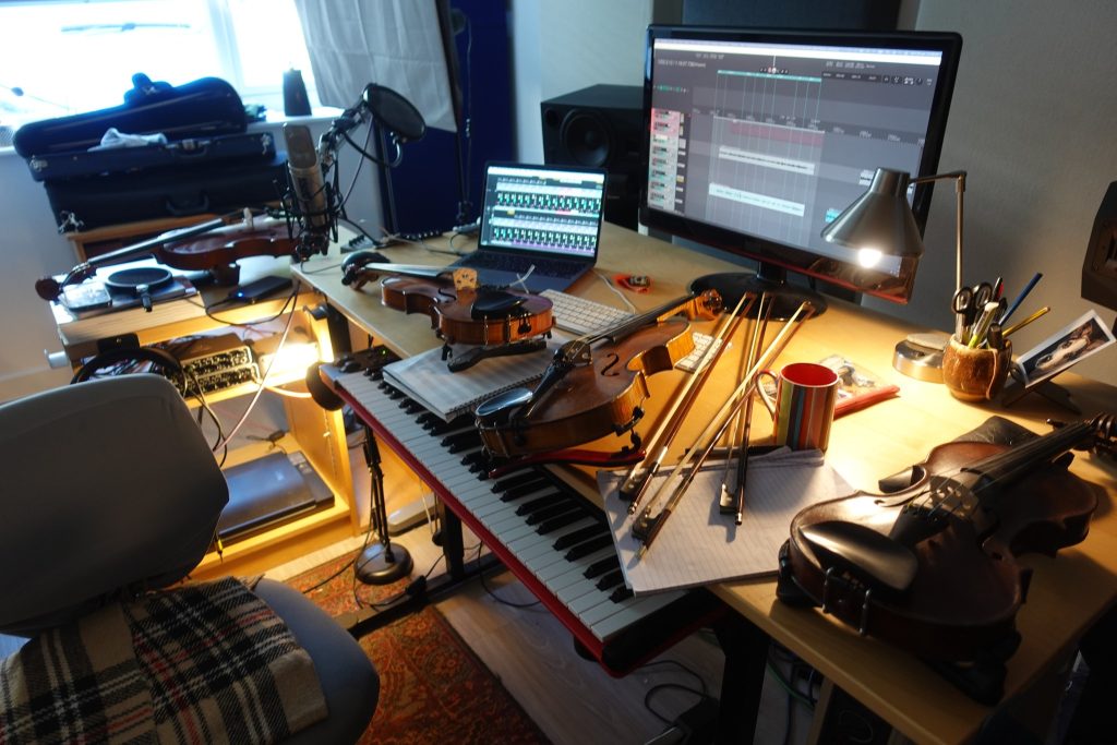 String section recording day - 2 violas and 2 violins