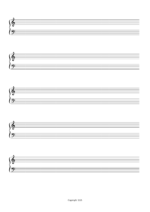 blank A4 piano score